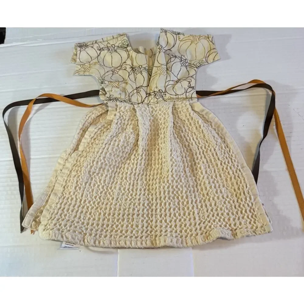 Harvest Season Embroidered Ruffle Hand Kitchen Towel Dress Decor